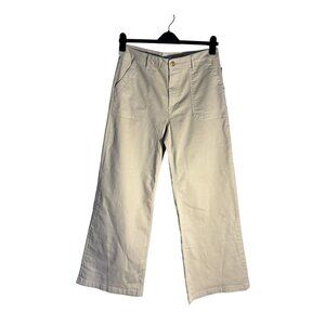 Kut From The Kloth Meg Beige Wide-Leg Pants Size 12 Cotton Blend